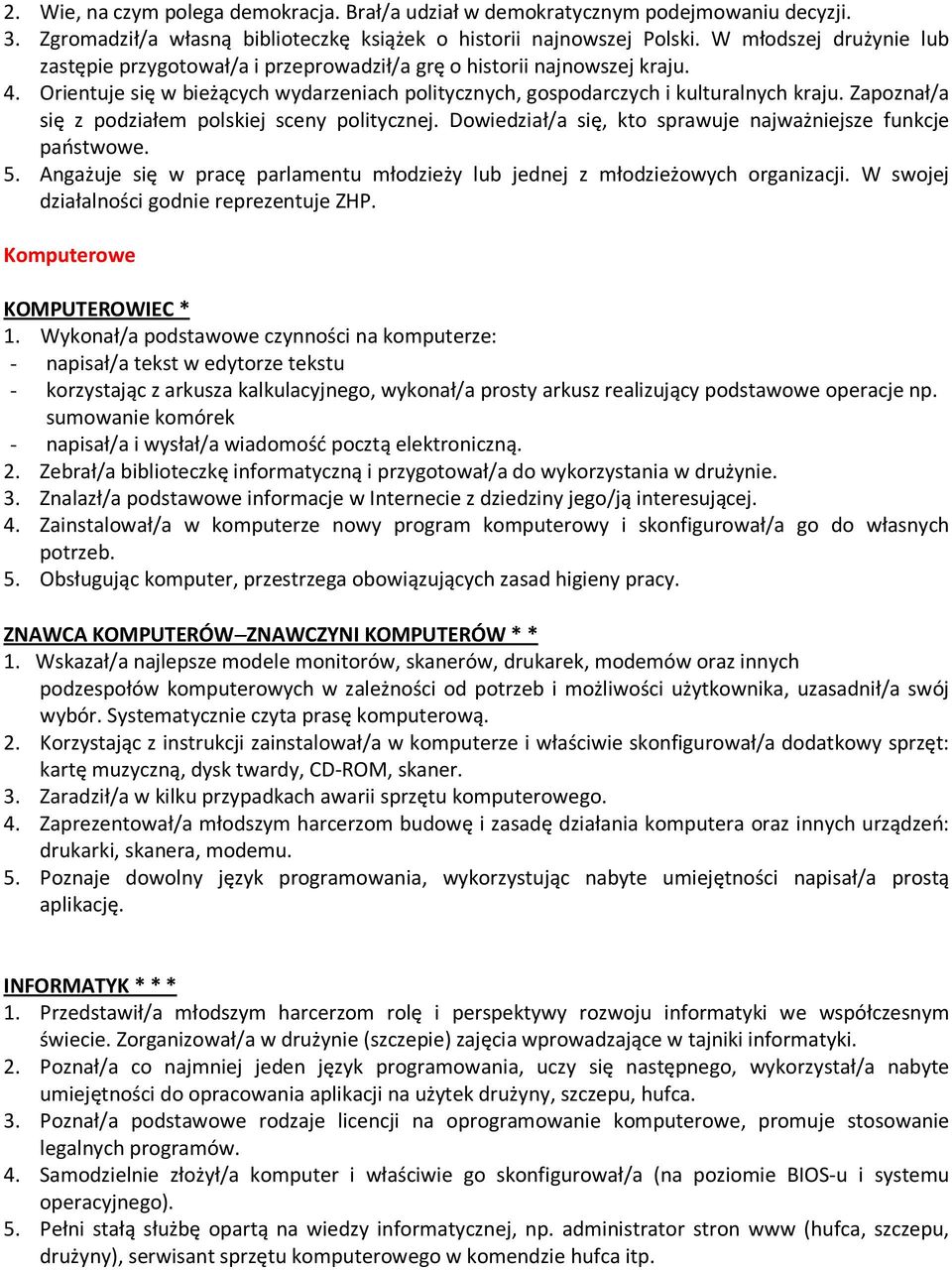 Zapoznał/a się z podziałem polskiej sceny politycznej. Dowiedział/a się, kto sprawuje najważniejsze funkcje państwowe. 5.