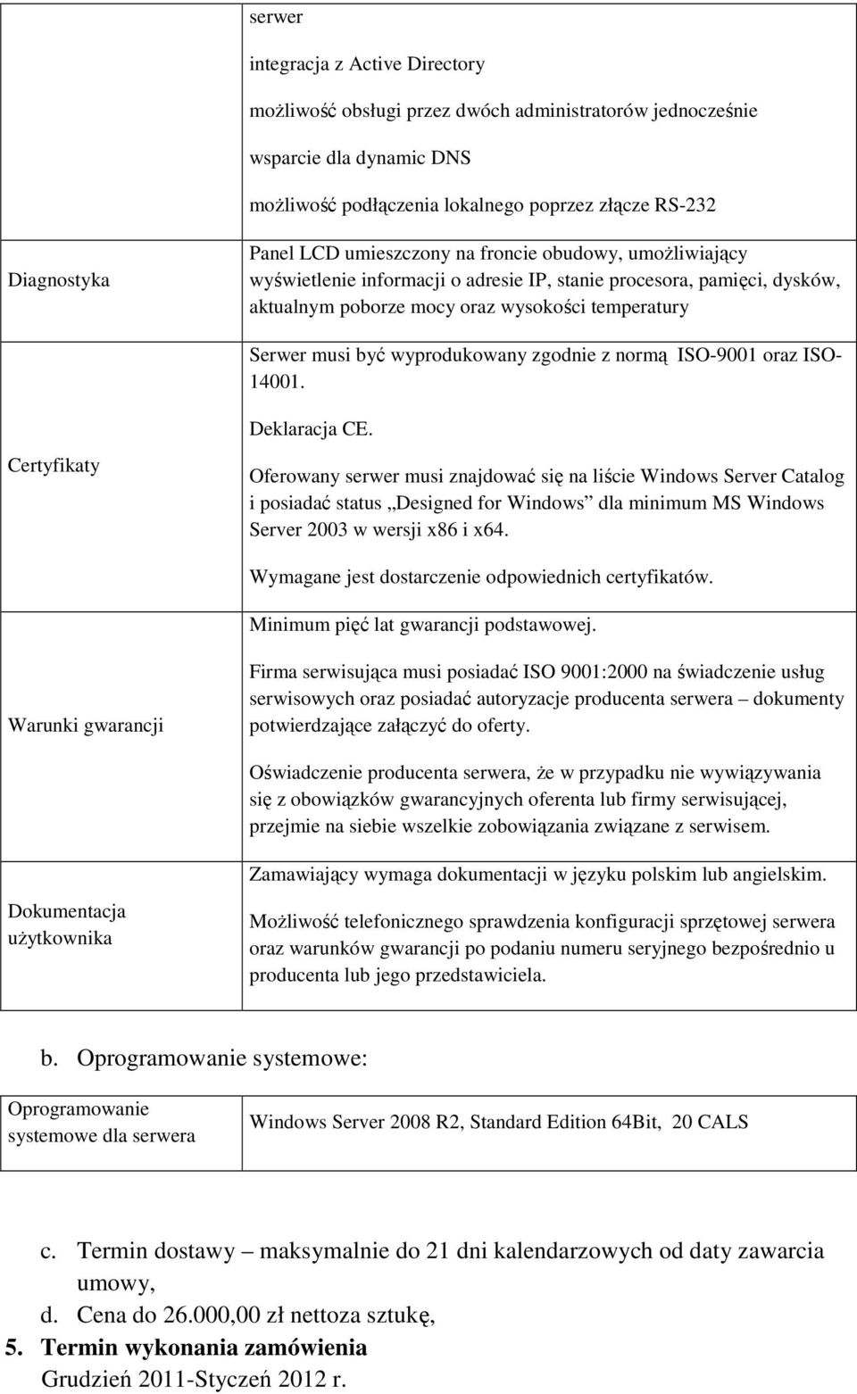 zgodnie z normą ISO-9001 oraz ISO- 14001. Certyfikaty Deklaracja CE.