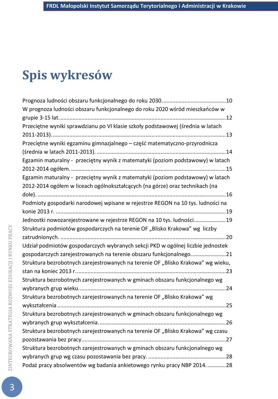 ... 13 Przeciętne wyniki egzaminu gimnazjalnego część matematyczno-przyrodnicza (średnia w latach 2011-2013).