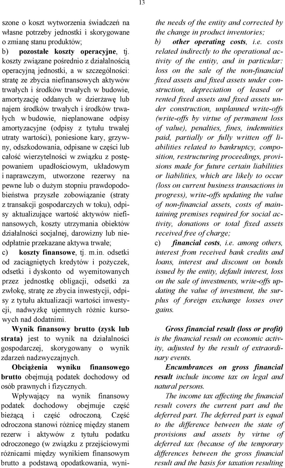 najem środków trwałych i środków trwałych w budowie, nieplanowane odpisy amortyzacyjne (odpisy z tytułu trwałej utraty wartości), poniesione kary, grzywny, odszkodowania, odpisane w części lub całość