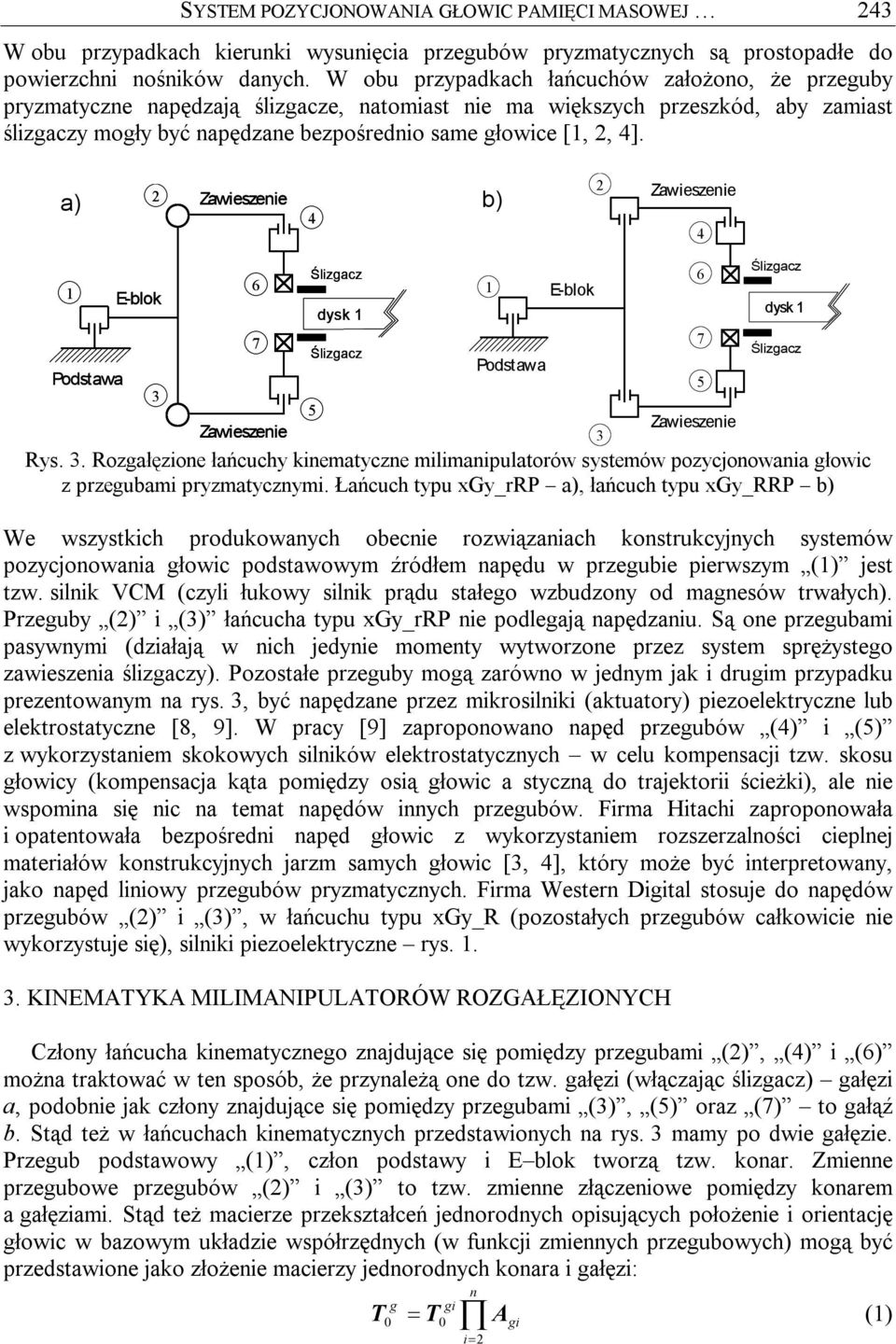 Zwiezenie Zwiezenie Potw E-lo 6 7 Zwiezenie Ślizz 5 y Ślizz Potw E-lo 6 7 5 Zwiezenie Ślizz y Ślizz Ry.. Rozłęzione łńuhy inemtyzne milimnipultorów ytemów pozyjonowni łowi z przeumi pryzmtyznymi.