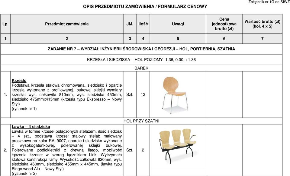 Krzesło Podstawa krzesła stalowa chromowana, siedzisko i oparcie krzesła wykonane z profilowanej, bukowej sklejki wymiary krzesła: wys. całkowita 810mm, wys.
