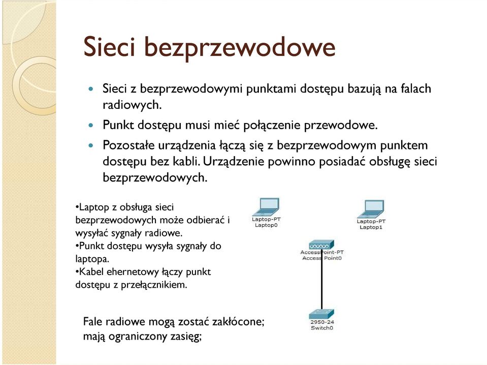 Urządzenie powinno posiadać obsługę sieci bezprzewodowych.