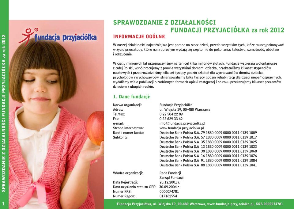 Fundację wspierają wolontariusze z całej Polski, współpracujemy z prawie wszystkimi domami dziecka, przekazaliśmy kilkaset stypendiów naukowych i przeprowadziliśmy kilkaset tysięcy godzin szkoleń dla