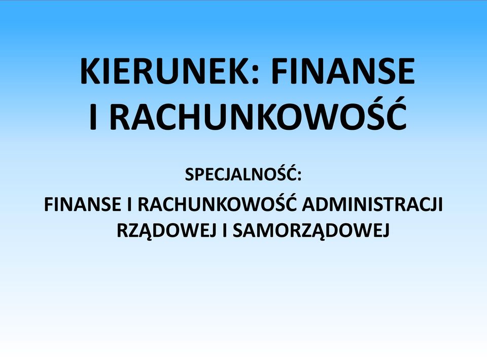 FINANSE I RACHUNKOWOŚĆ