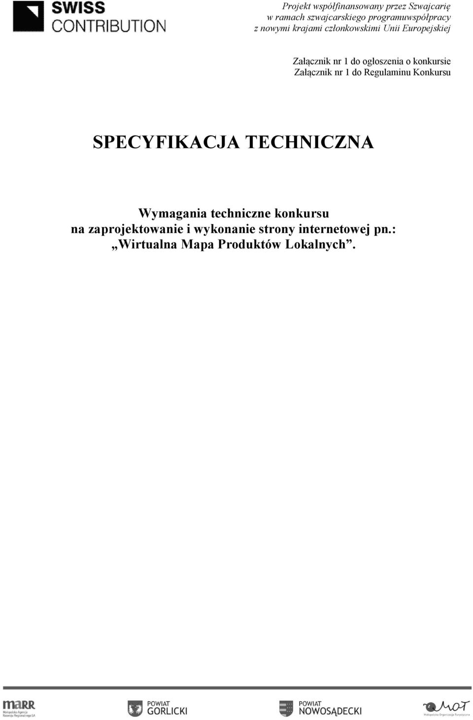 Wymagania techniczne konkursu na zaprojektowanie i
