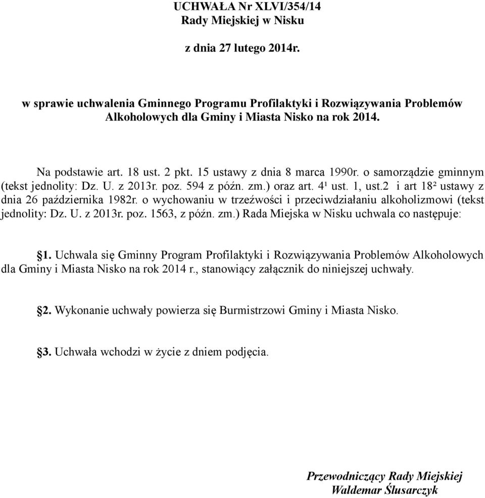 2 i art 18² ustawy z dnia 26 października 1982r. o wychowaniu w trzeźwości i przeciwdziałaniu alkoholizmowi (tekst jednolity: Dz. U. z 2013r. poz. 1563, z późn. zm.