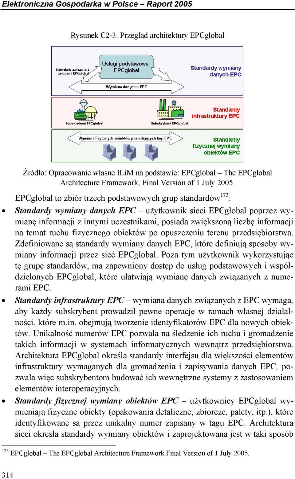 EPCglobal to zbiór trzech podstawowych grup standardów 173 : Standardy wymiany danych EPC użytkownik sieci EPCglobal poprzez wymianę informacji z innymi uczestnikami, posiada zwiększoną liczbę