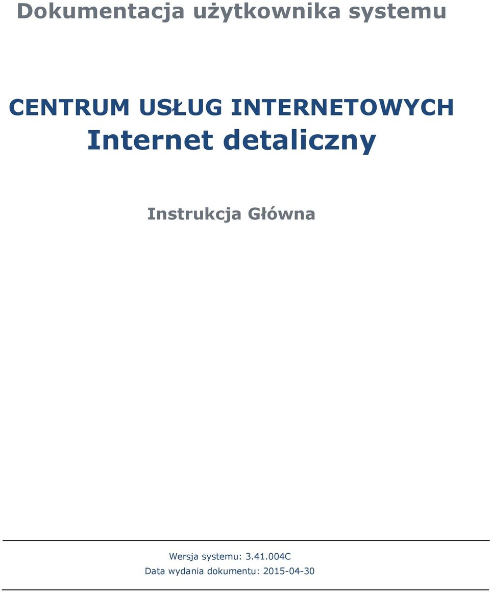 detaliczny Instrukcja Główna Wersja