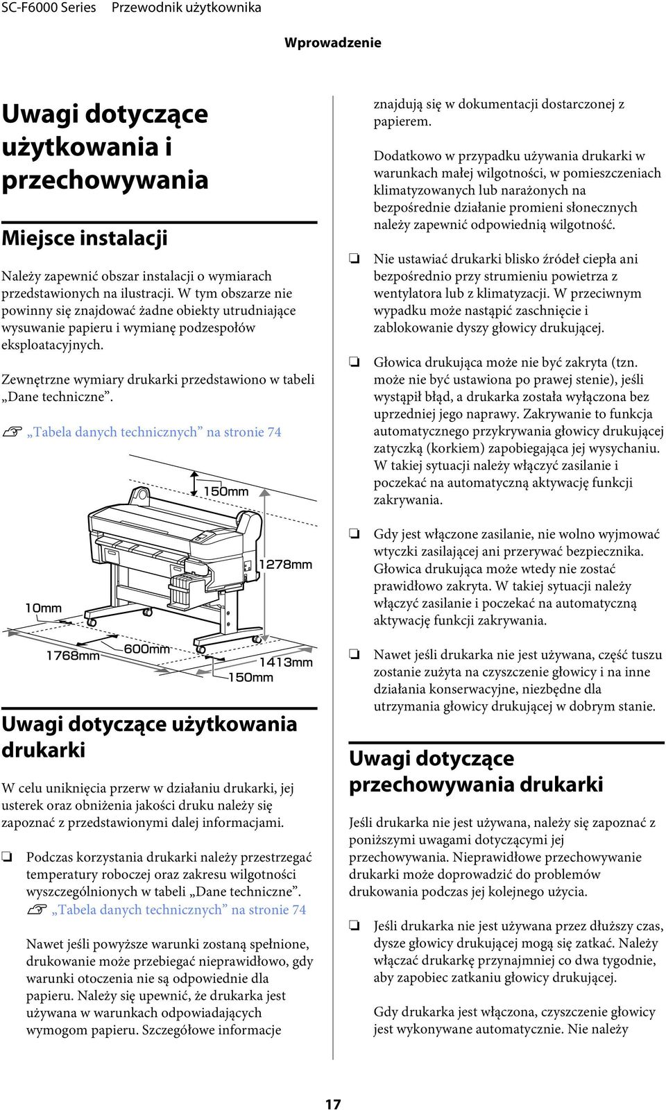 U Tabela danych technicznych na stronie 74 znajdują się w dokumentacji dostarczonej z papierem.