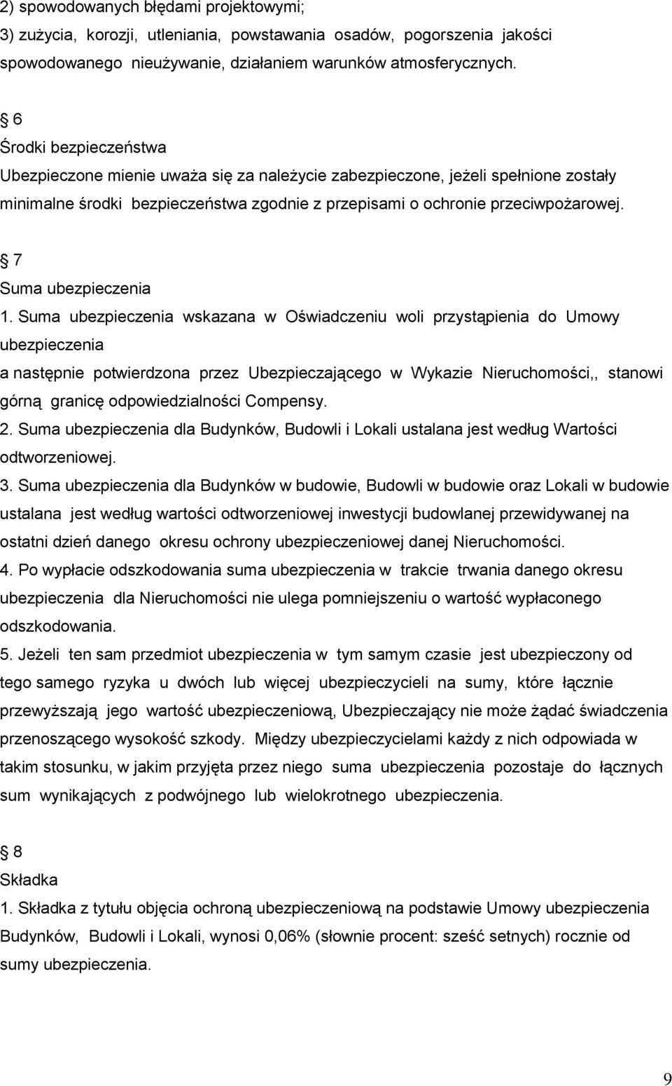 7 Suma ubezpieczenia 1.