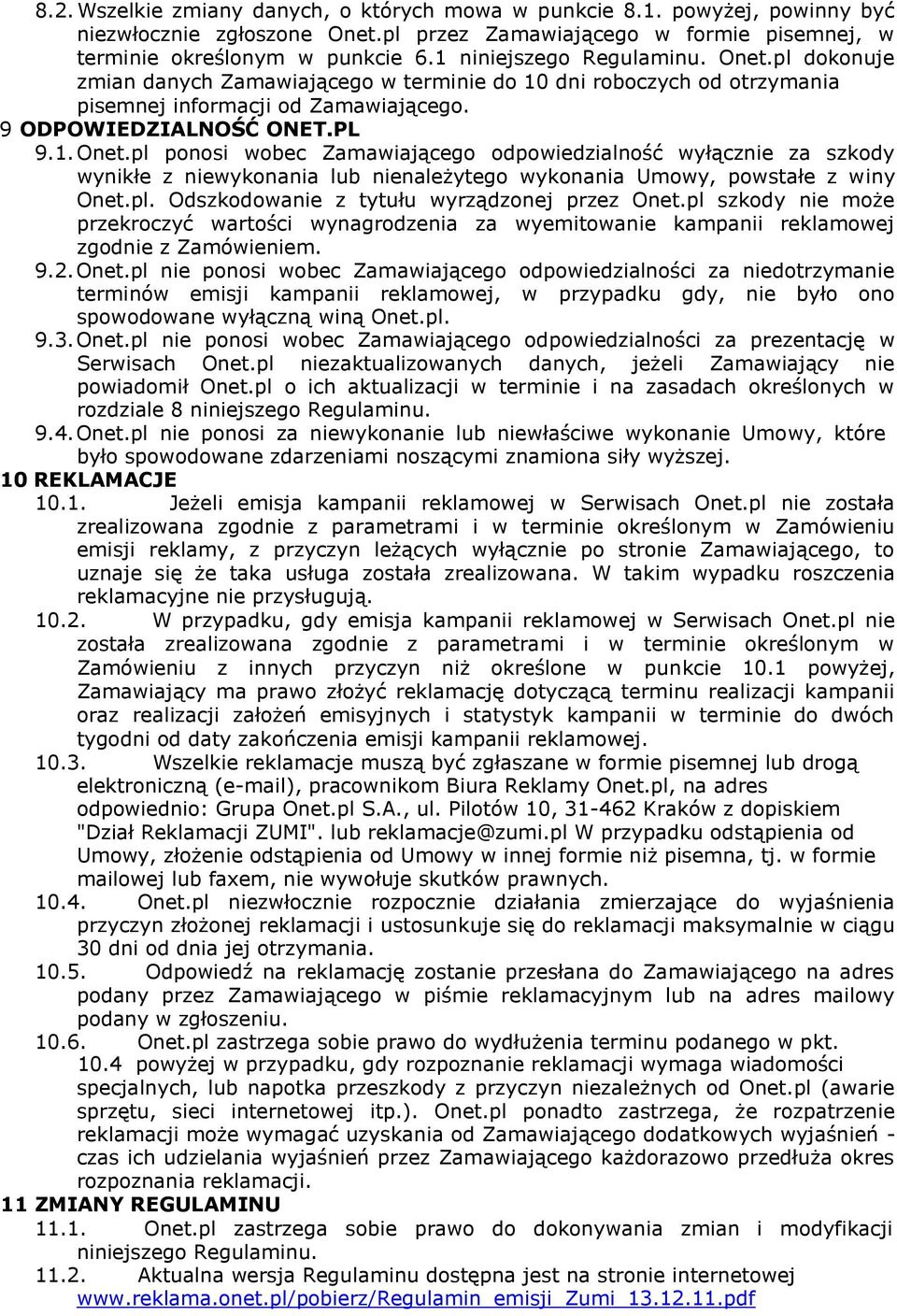 pl. Odszkodowanie z tytułu wyrządzonej przez Onet.
