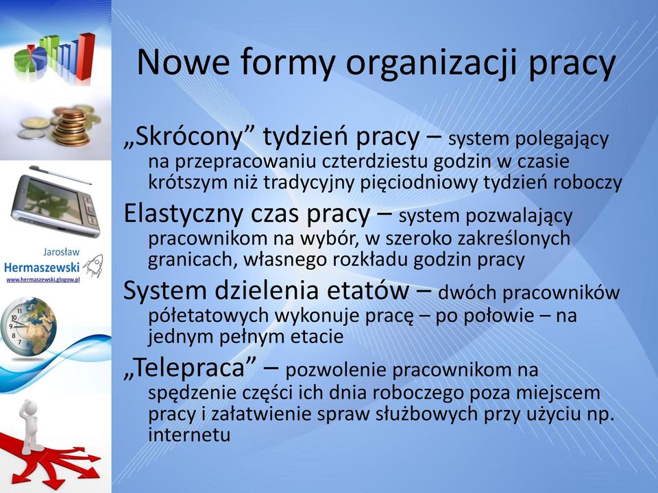 własnego rozkładu godzin pracy System dzielenia etatów dwóch pracowników półetatowych wykonuje pracę po połowie na jednym pełnym etacie