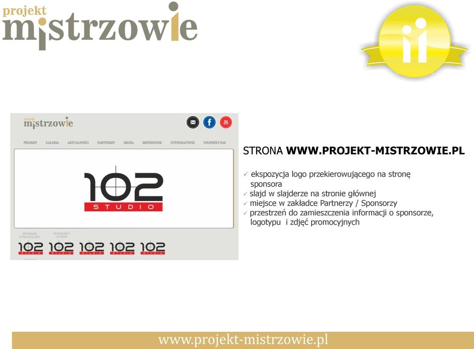 w slajderze na stronie głównej miejsce w zakładce Partnerzy /