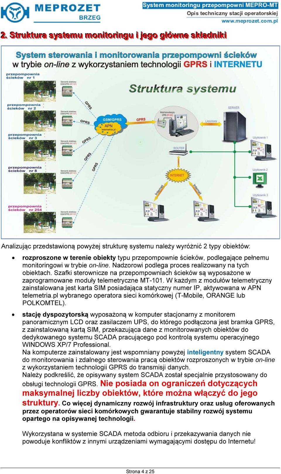 Szafki sterownicze na przepompowniach ścieków są wyposażone w zaprogramowane moduły telemetryczne MT-101.