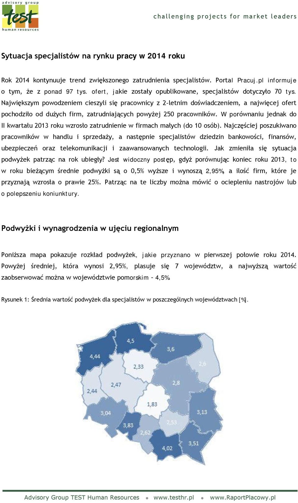 Największym powodzeniem cieszyli się pracownicy z 2-letnim doświadczeniem, a najwięcej ofert pochodziło od dużych firm, zatrudniających powyżej 250 pracowników.
