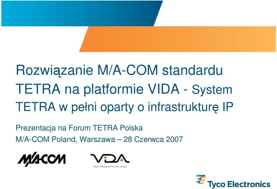 oparty o infrastrukturę IP Prezentacja na