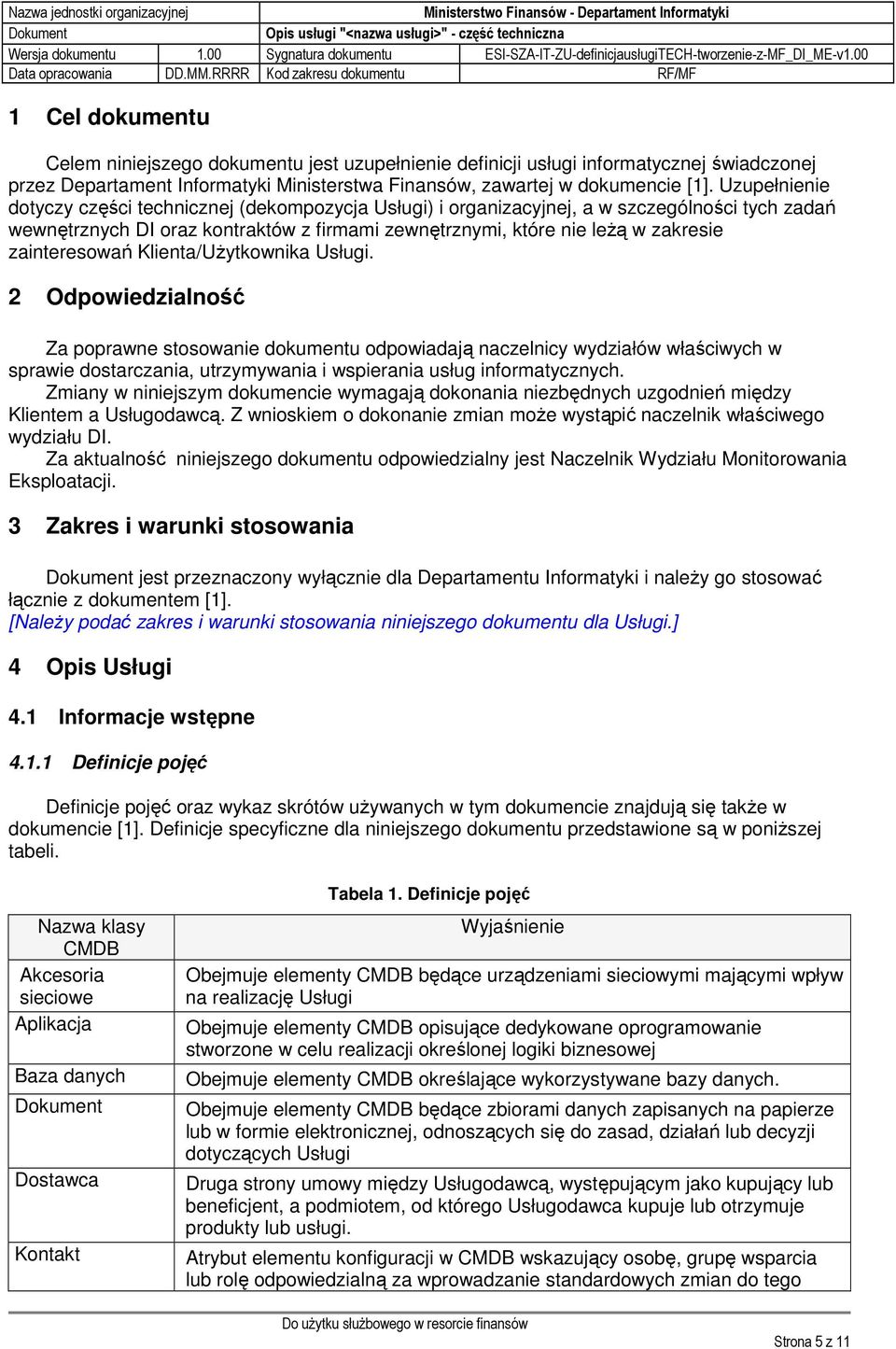 zainteresowań Klienta/UŜytkownika Usługi.