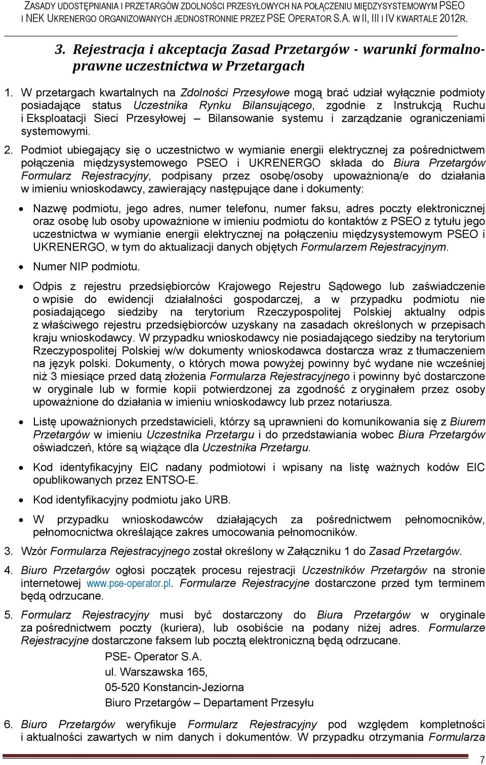 Bilansowanie systemu i zarządzanie ograniczeniami systemowymi. 2.