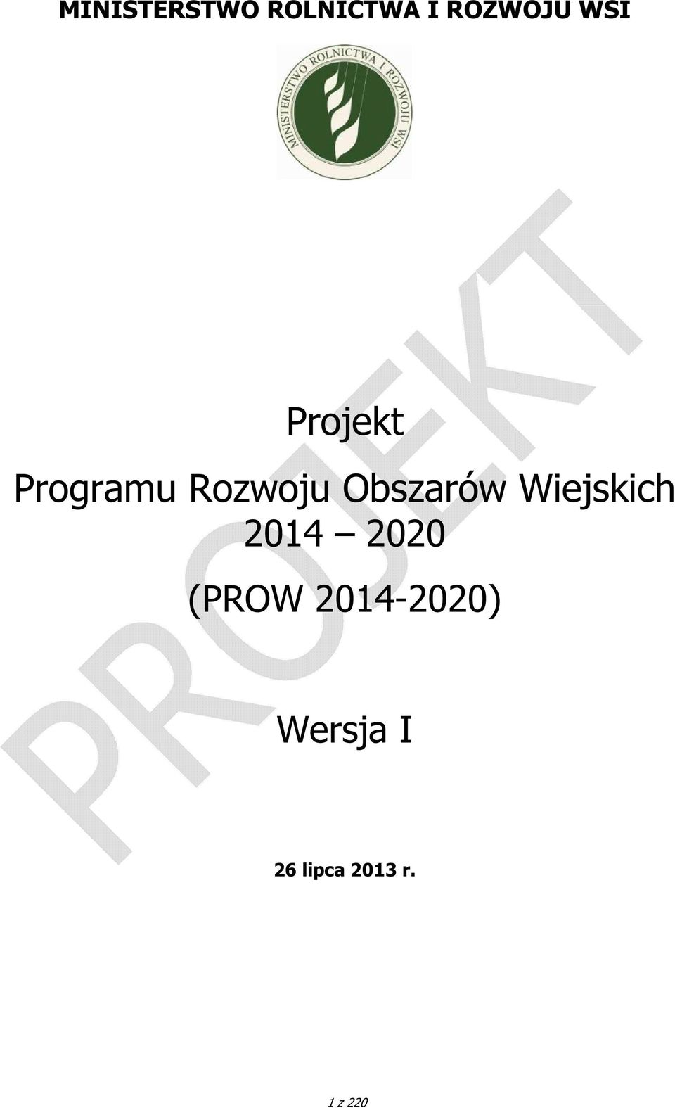 Obszarów Wiejskich 2014 2020 (PROW