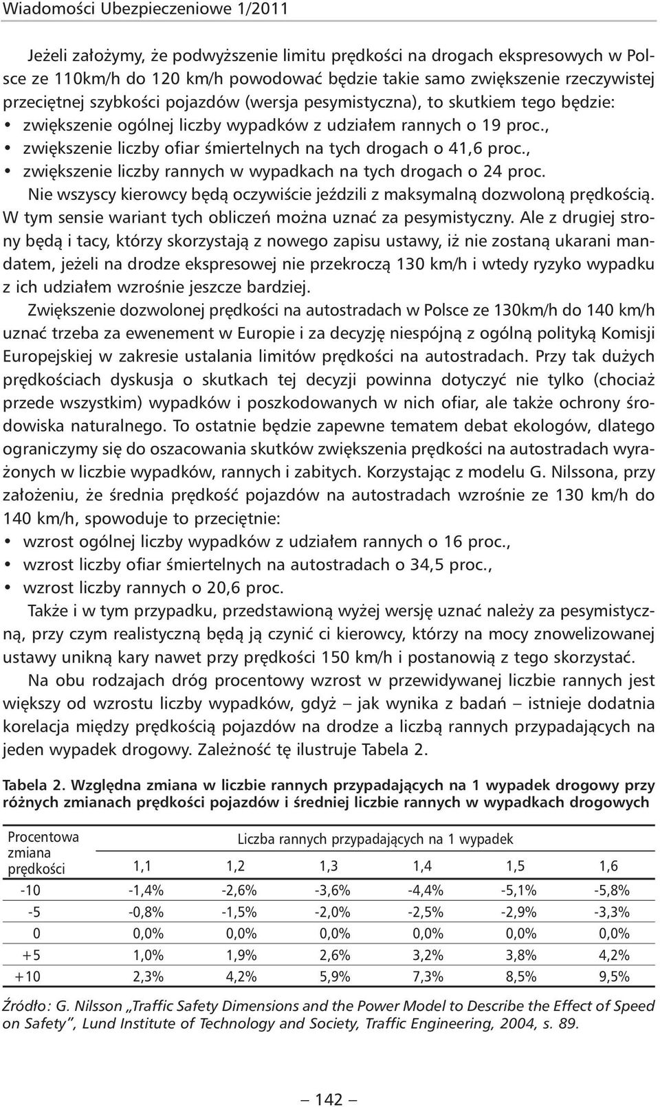 , zwiększenie liczby ofiar śmiertelnych na tych drogach o 41,6 proc., zwiększenie liczby rannych w wypadkach na tych drogach o 24 proc.