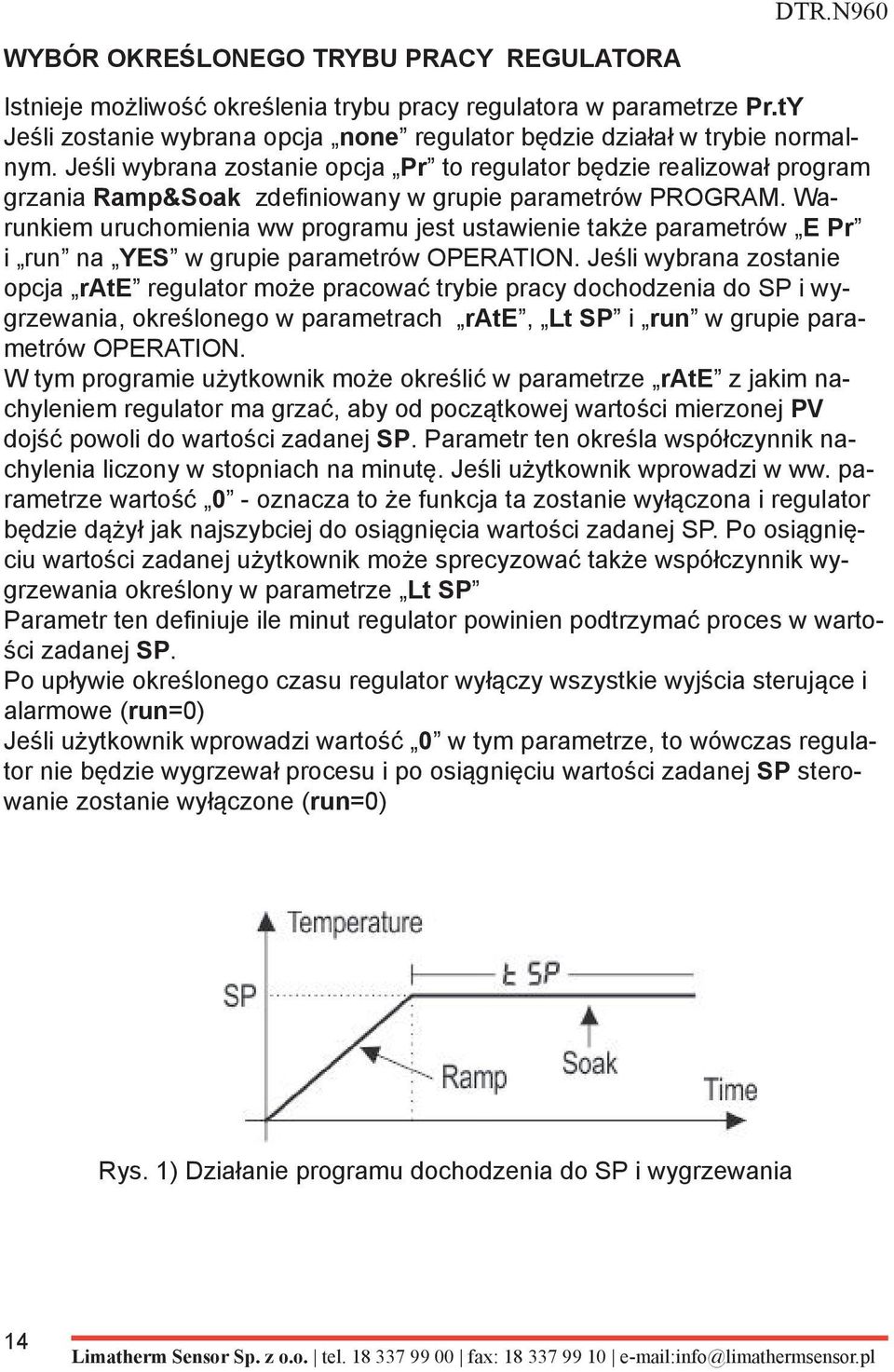 Warunkiem uruchomienia ww programu jest ustawienie także parametrów E Pr i run na YES w grupie parametrów OPERATION.