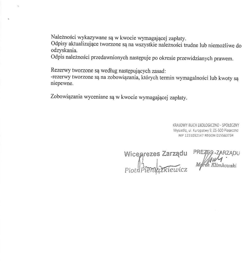 Odpis nlznosci pzdvmionych nstpuj po okrsi przwidzinych prwm. Rzrwy tworzon s4 wdfug nstgpujqcych zsd -rczr\.
