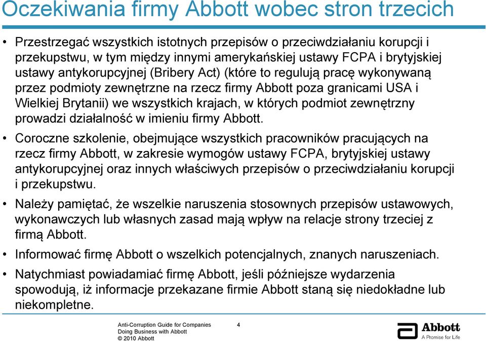 zewnętrzny prowadzi działalność w imieniu firmy Abbott.