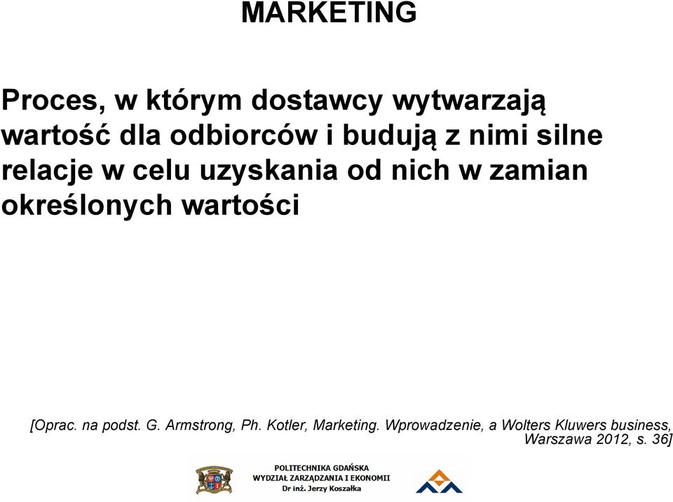 zamian określonych wartości [Oprac. na podst. G. Armstrong, Ph.