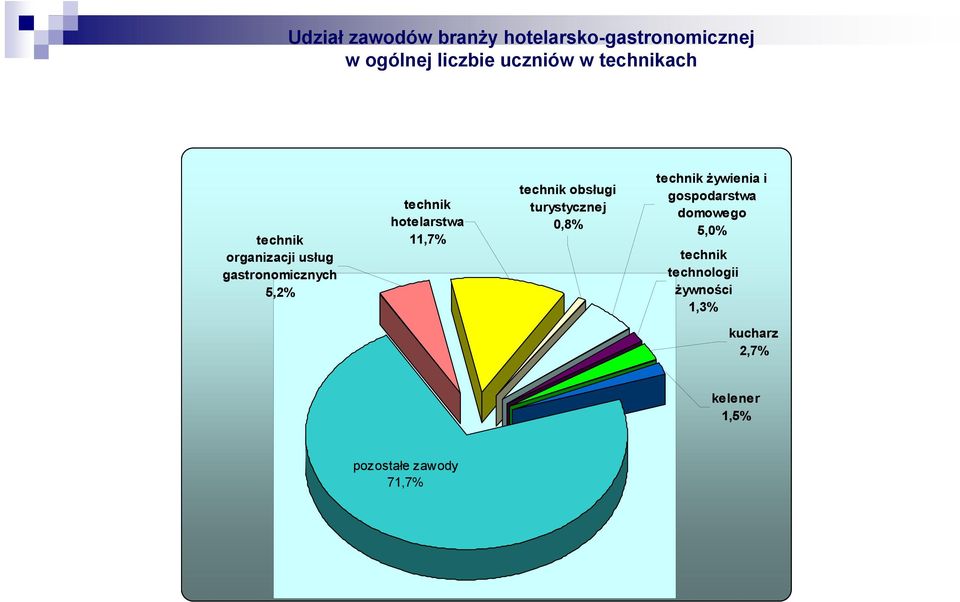 11,7% technik obsługi turystycznej 0,8% technik Ŝywienia i gospodarstwa domowego