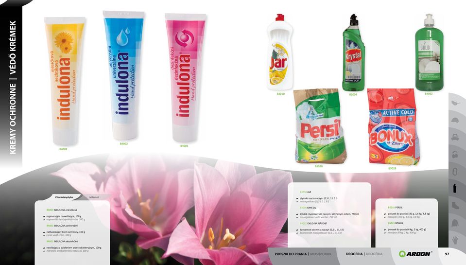 750 ml mosogatószer aktív ecettel, 750 ml B4052 ÚKLID NA NÁDOBÍ koncentrat do mycia naczyń (0,5 l, 1 l, 5 l) koncentrált mosogatószer (0,5 l, 1 l, 5 l) B5010 PERSIL proszek do prania (320 g, 1,6 kg,