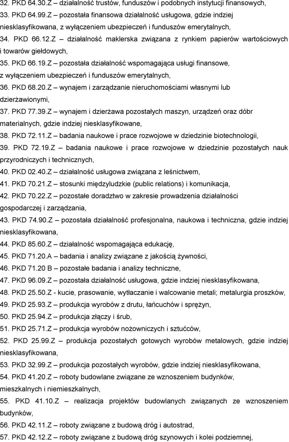 Z działalność maklerska związana z rynkiem papierów wartościowych i towarów giełdowych, 35. PKD 66.19.