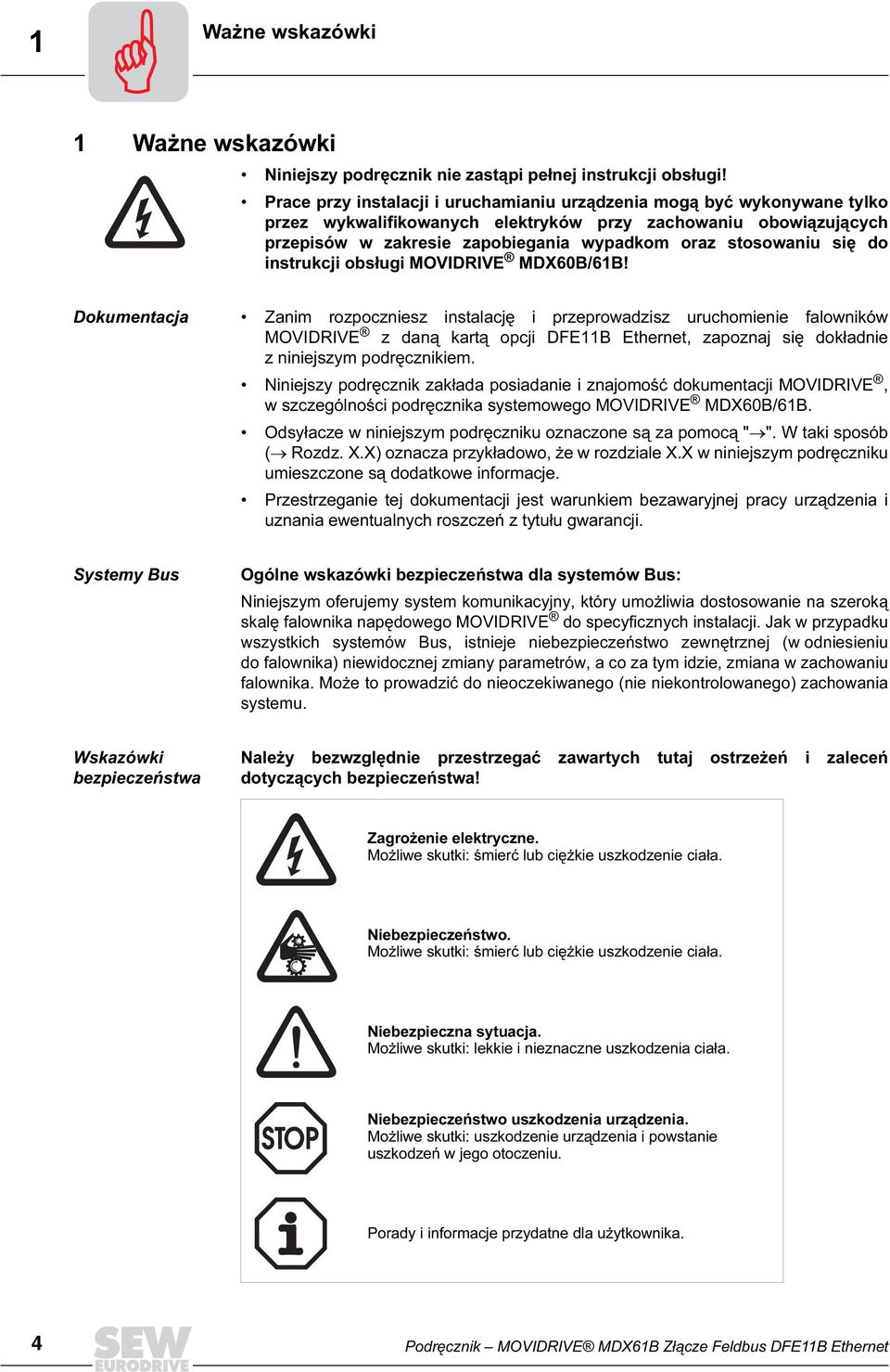 się do instrukcji obsługi MOVIDRIVE MDX60B/61B!