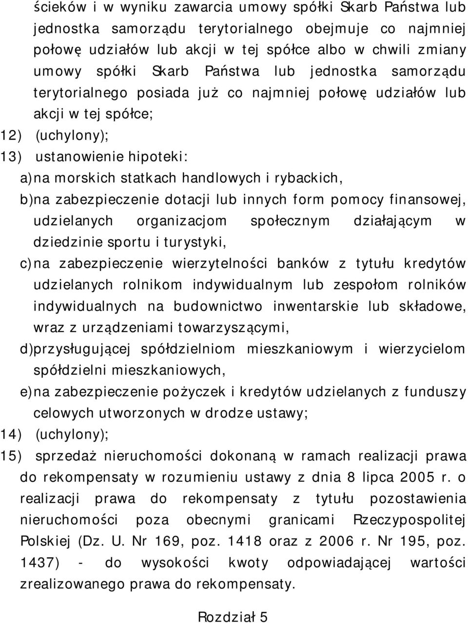 zabezpieczenie dotacji lub innych form pomocy finansowej, udzielanych organizacjom spo ecznym dzia aj cym w dziedzinie sportu i turystyki, c)na zabezpieczenie wierzytelno ci banków z tytu u kredytów