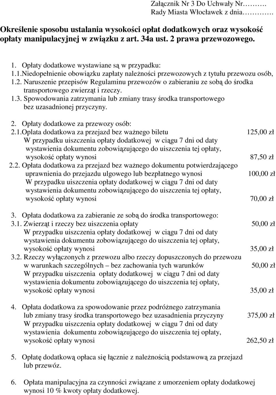 Naruszenie przepisów Regulaminu przewozów o zabieraniu ze sobą do środka transportowego zwierząt i rzeczy. 1.3.