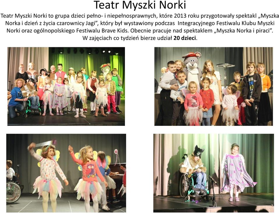 podczas Integracyjnego Festiwalu Klubu Myszki Norki oraz ogólnopolskiego Festiwalu Brave Kids.