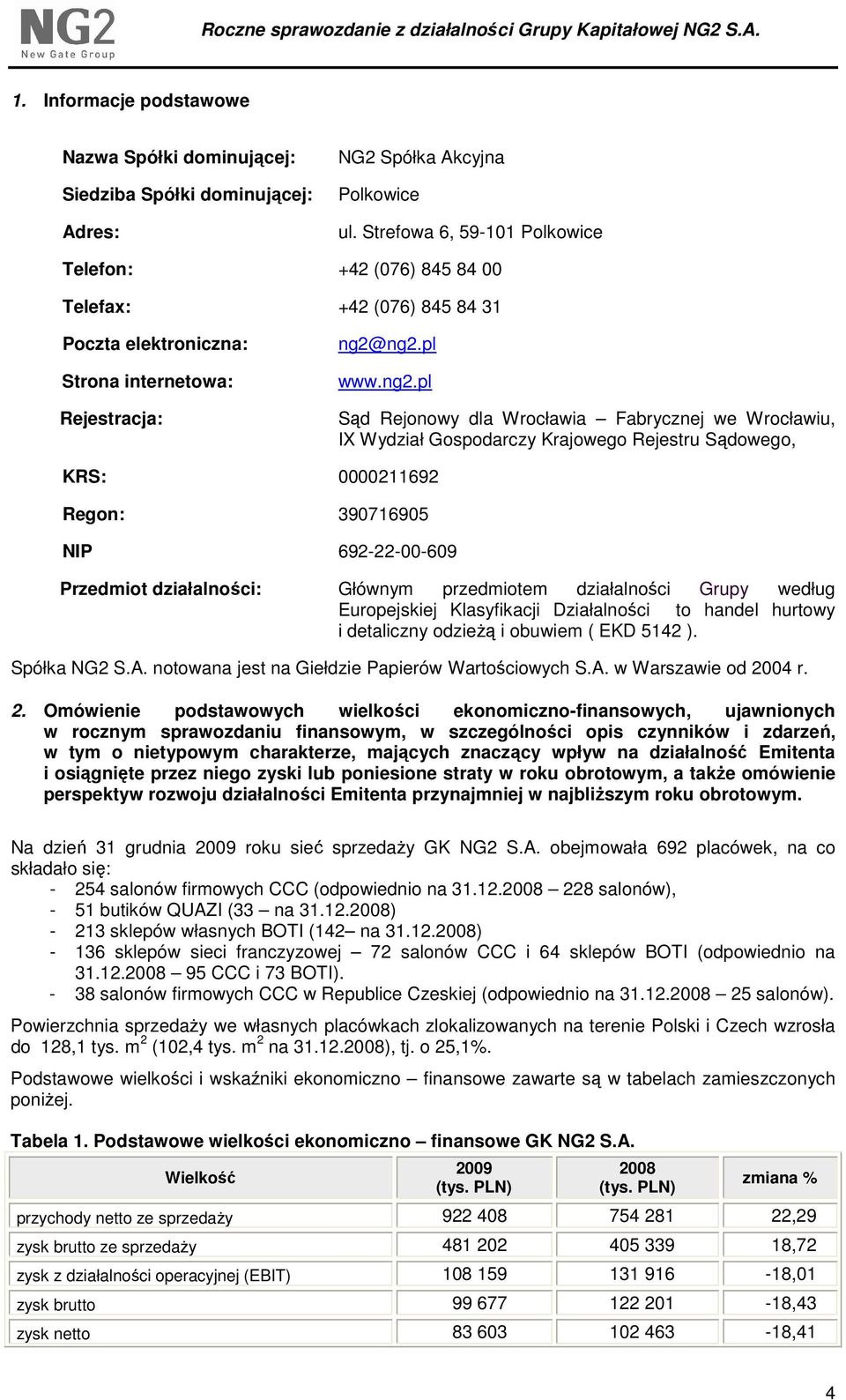 ng2.pl www.ng2.pl Sąd Rejonowy dla Wrocławia Fabrycznej we Wrocławiu, IX Wydział Gospodarczy Krajowego Rejestru Sądowego, KRS: 0000211692 Regon: 390716905 NIP 692-22-00-609 Przedmiot działalności: