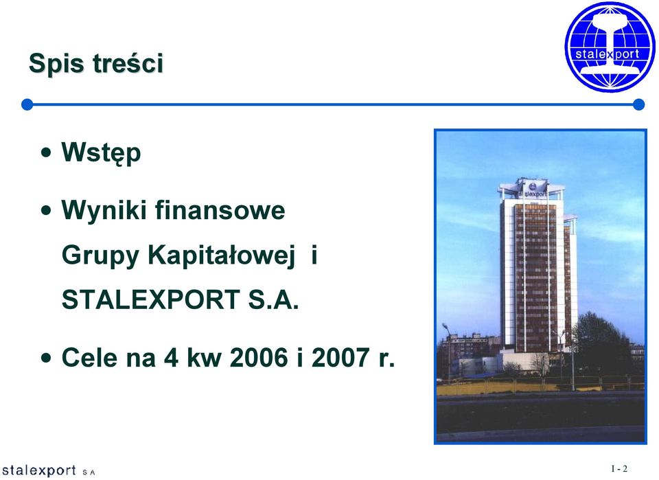 Kapitałowej i STALEXPORT