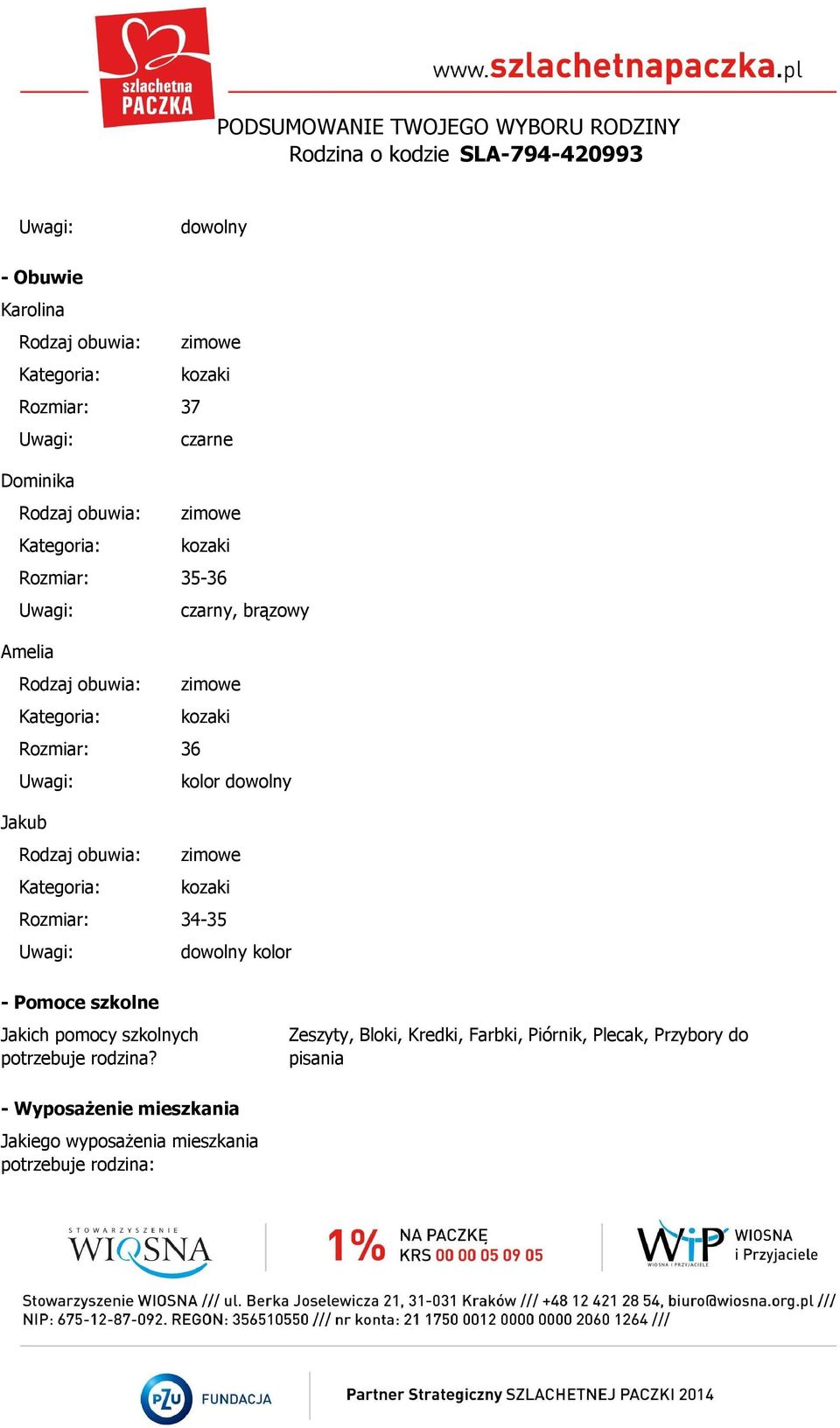 Jakich pomocy szkolnych potrzebuje rodzina?