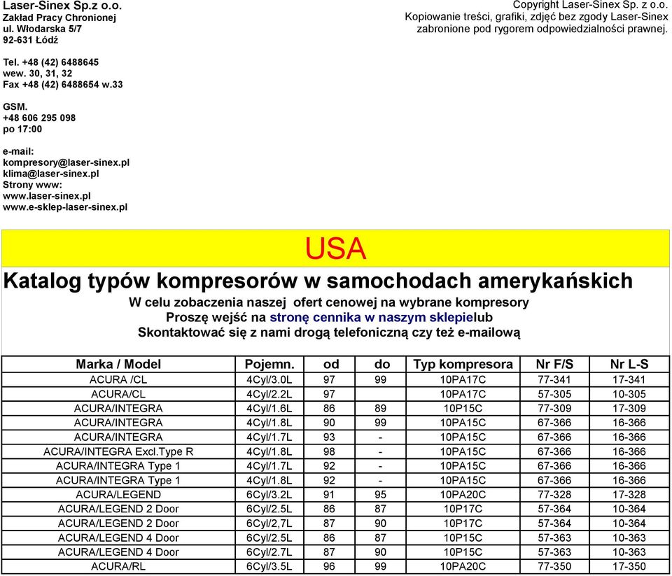 Laser-Sinex Sp.z o.o. Zakład Pracy Chronionej ul. Włodarska 5/ Łódź - PDF  Free Download