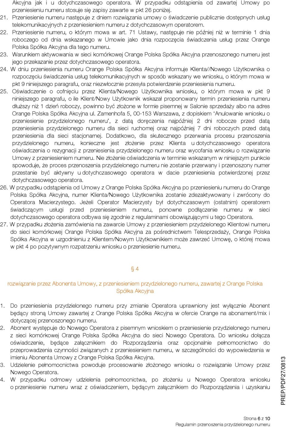 Przeniesienie numeru, o którym mowa w art.