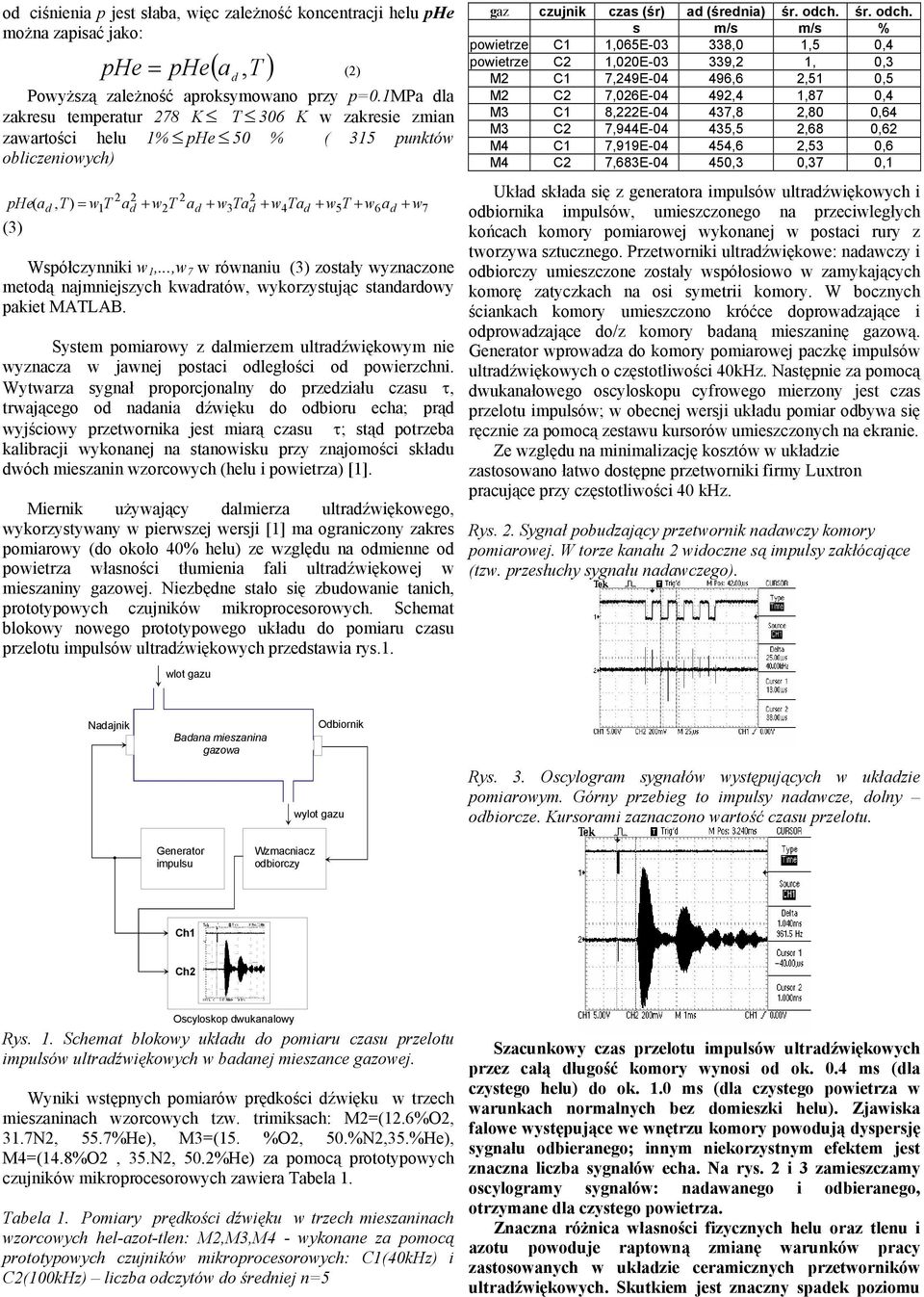 Współczynniki w 1,...,w 7 w równaniu (3) zostały wyznaczone metodą najmniejszych kwadratów, wykorzystując standardowy pakiet MATLAB.