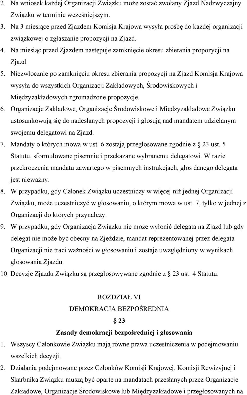 Na miesiąc przed Zjazdem następuje zamknięcie okresu zbierania propozycji na Zjazd. 5.