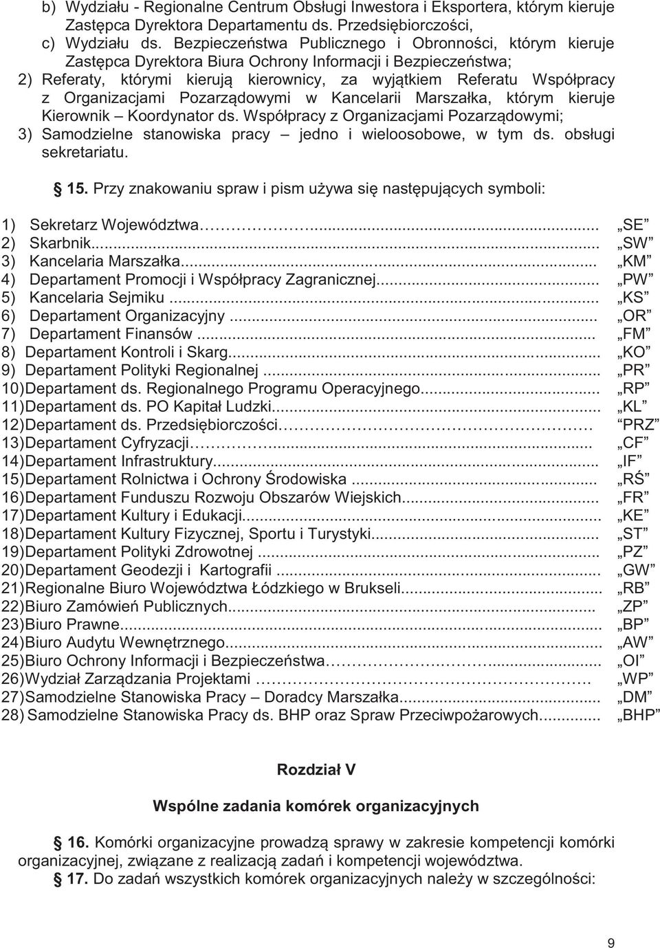 Organizacjami Pozarządowymi w Kancelarii Marszałka, którym kieruje Kierownik Koordynator ds. Współpracy z Organizacjami Pozarządowymi; 3) Samodzielne stanowiska pracy jedno i wieloosobowe, w tym ds.