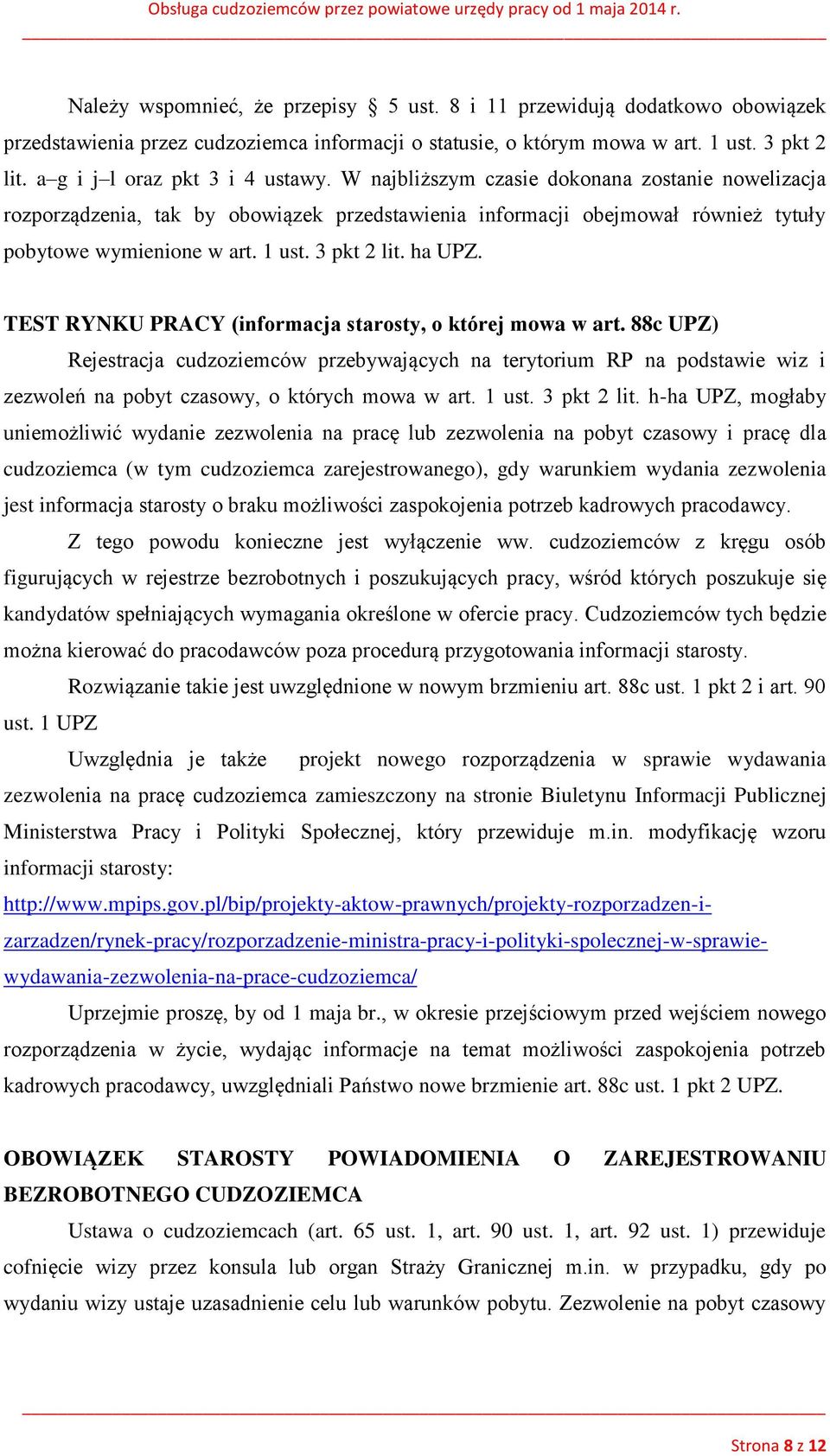 1 ust. 3 pkt 2 lit. ha UPZ. TEST RYNKU PRACY (informacja starosty, o której mowa w art.