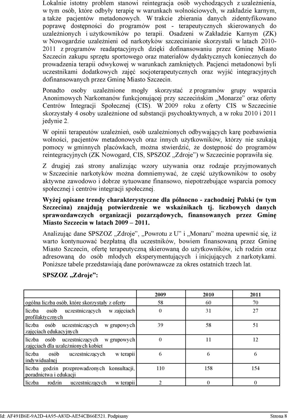 Osadzeni w Zakładzie Karnym (ZK) w Nowogardzie uzależnieni od narkotyków szczecinianie skorzystali w latach 2010-2011 z programów readaptacyjnych dzięki dofinansowaniu przez Gminę Miasto Szczecin