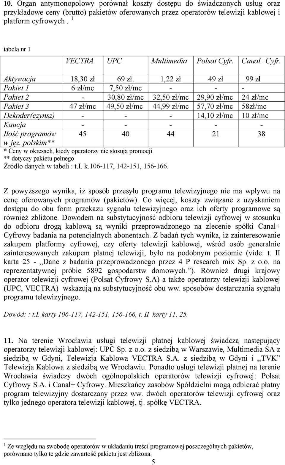 1,22 zł 49 zł 99 zł Pakiet 1 6 zł/mc 7,50 zł/mc - - - Pakiet 2-30,80 zł/mc 32,50 zł/mc 29,90 zł/mc 24 zł/mc Pakiet 3 47 zł/mc 49,50 zł/mc 44,99 zł/mc 57,70 zł/mc 58zł/mc Dekoder(czynsz) - - - 14,10
