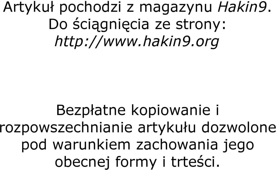 org Bezpłatne kopiowanie i rozpowszechnianie