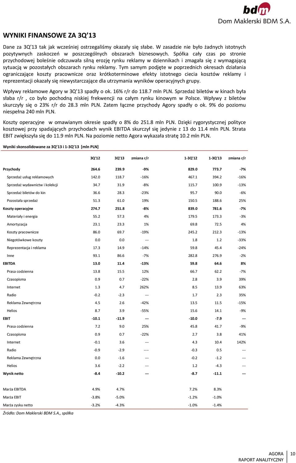 Tym samym podjęte w poprzednich okresach działania ograniczające koszty pracownicze oraz krótkoterminowe efekty istotnego ciecia kosztów reklamy i reprezentacji okazały się niewystarczające dla