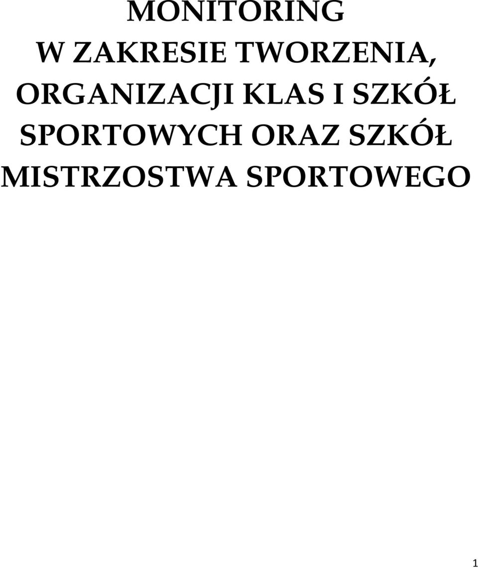 KLAS I SZKÓŁ SPORTOWYCH